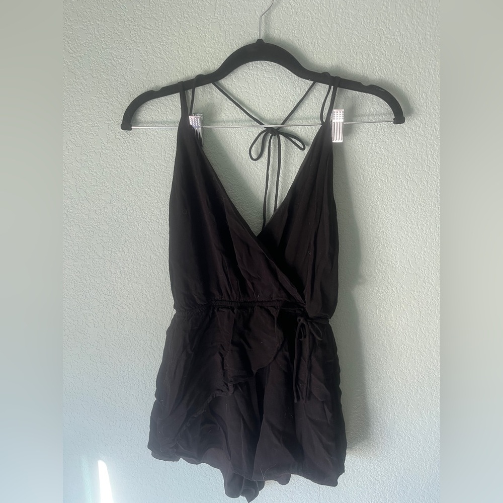 Tobi Black Wrap Romper